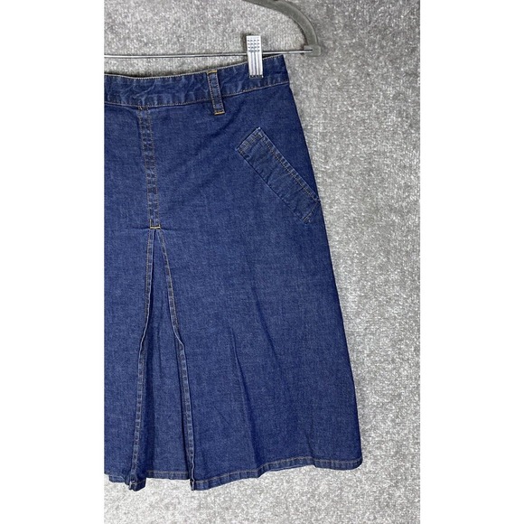 Isaac Mizrahi For Target A-Line Front Slit Jean Skirt Womens Size 8 Stretch Blue - Picture 4 of 9